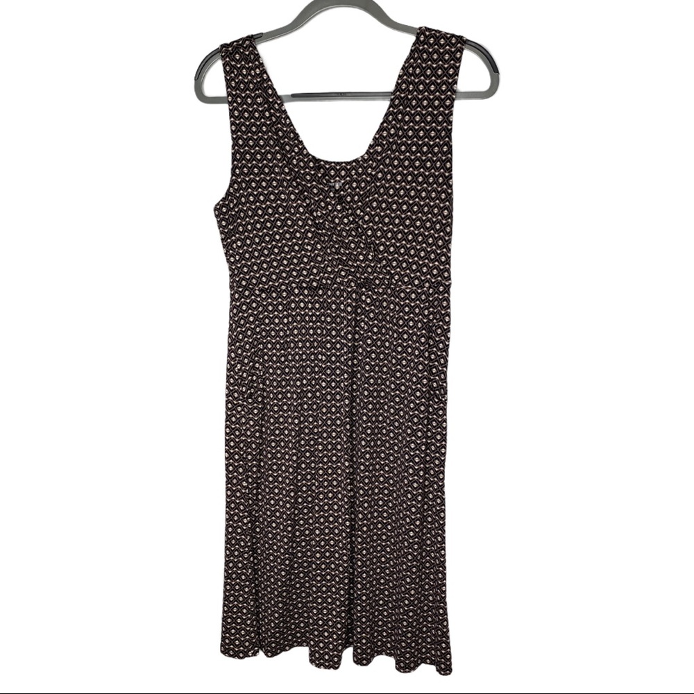 Garnet Hill geometric v-neck midi dress size M - Picture 4 of 10